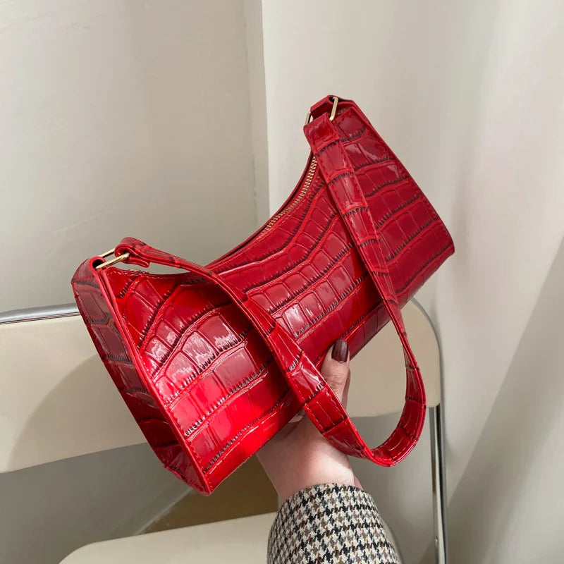 JORJI™ Alligator-Pattern PU Leather Armpit Handbag