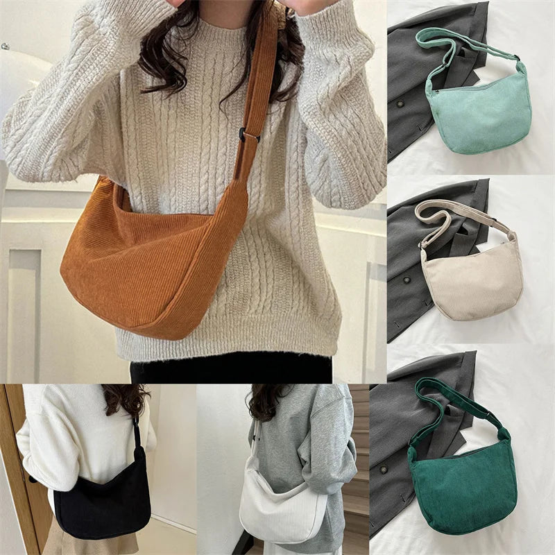 JORJI™ Minimalist Corduroy Shoulder Bag