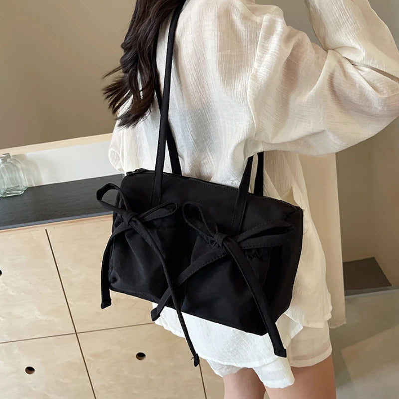 JORJI™ 2025 Luxe Bow Nylon Shoulder Bag