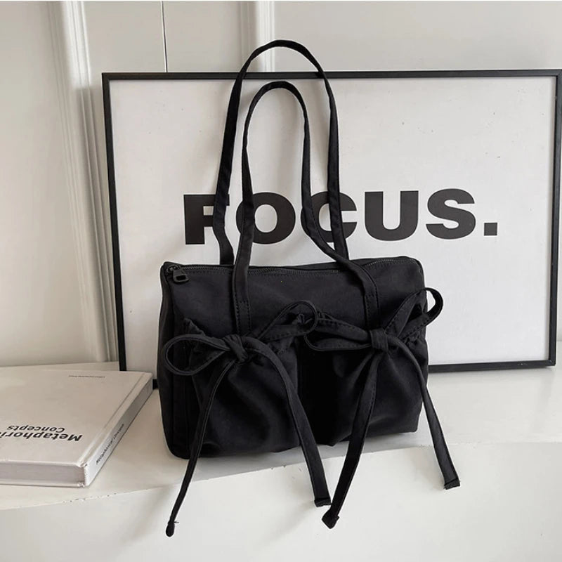 JORJI™ 2025 Luxe Bow Nylon Shoulder Bag