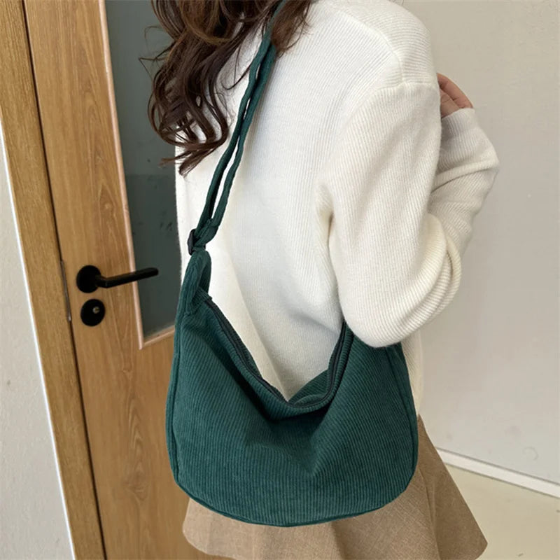 JORJI™ Minimalist Corduroy Shoulder Bag