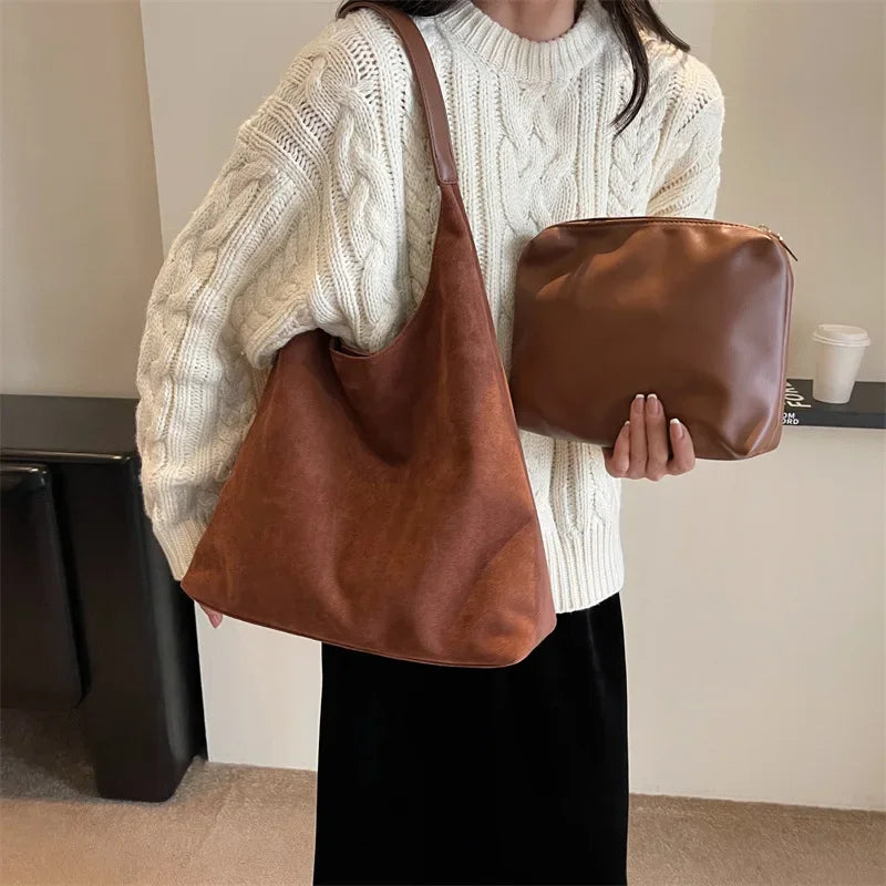JORJI™ Vintage Suede Shoulder Bag