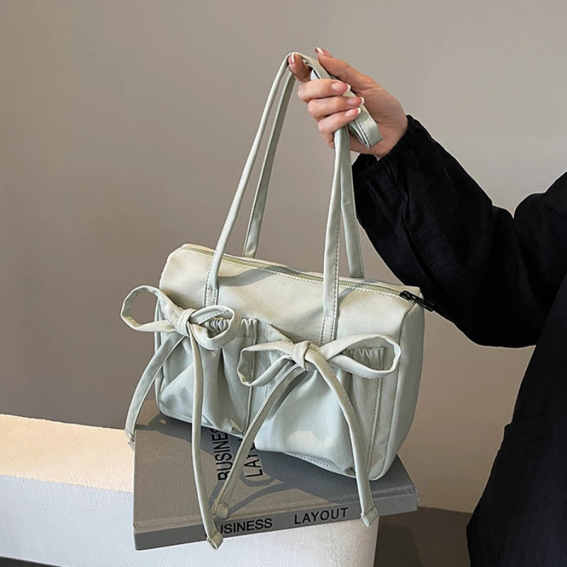 JORJI™ 2025 Luxe Bow Nylon Shoulder Bag