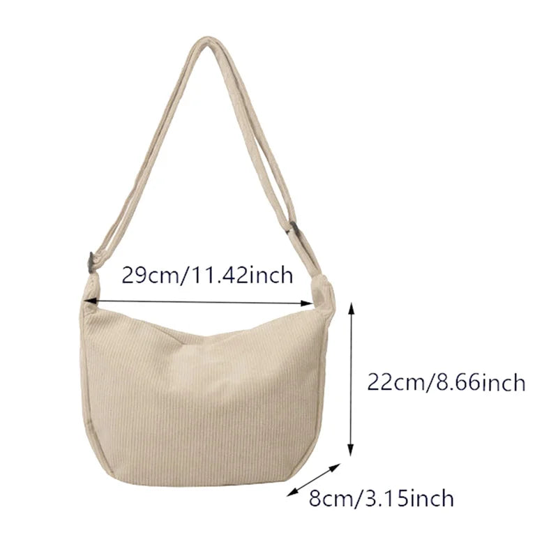 JORJI™ Minimalist Corduroy Shoulder Bag