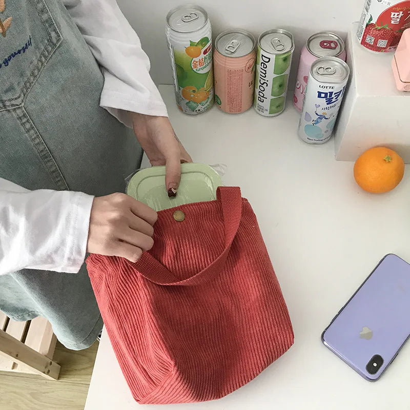 JORJI™ Small Corduroy Lunch Tote Bag