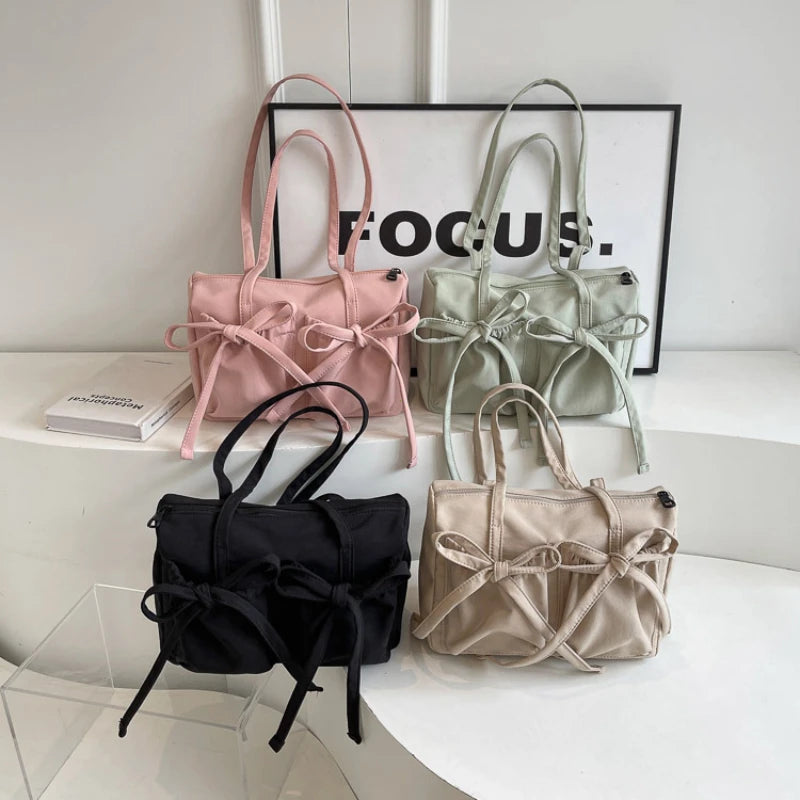 JORJI™ 2025 Luxe Bow Nylon Shoulder Bag