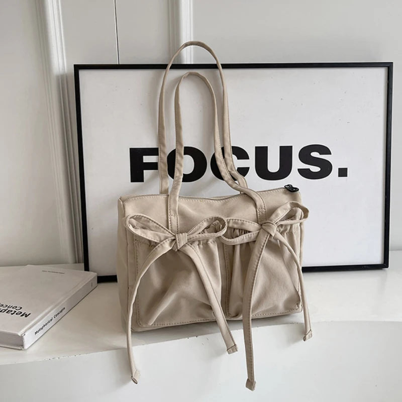 JORJI™ 2025 Luxe Bow Nylon Shoulder Bag