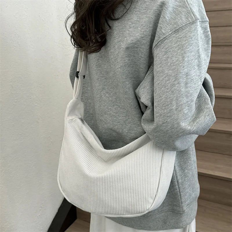 JORJI™ Minimalist Corduroy Shoulder Bag