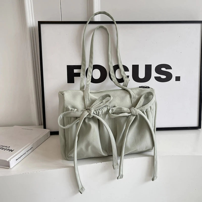 JORJI™ 2025 Luxe Bow Nylon Shoulder Bag