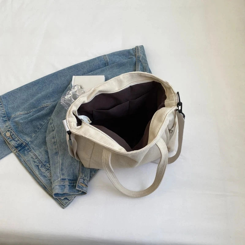 JORJI™ Striped Velvet Corduroy Tote