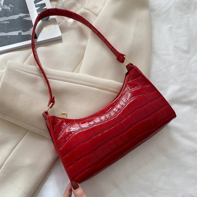 JORJI™ Alligator-Pattern PU Leather Armpit Handbag