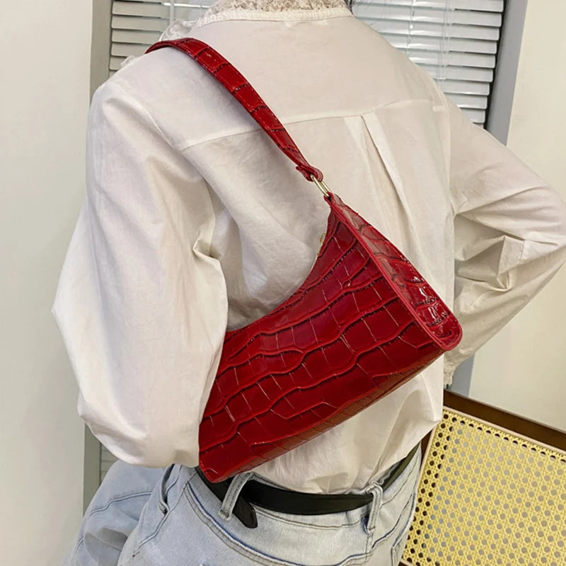 JORJI™ Alligator-Pattern PU Leather Armpit Handbag