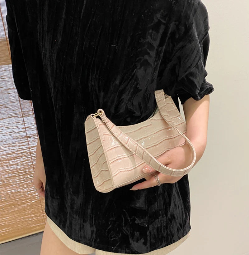 JORJI™ Alligator-Pattern PU Leather Armpit Handbag