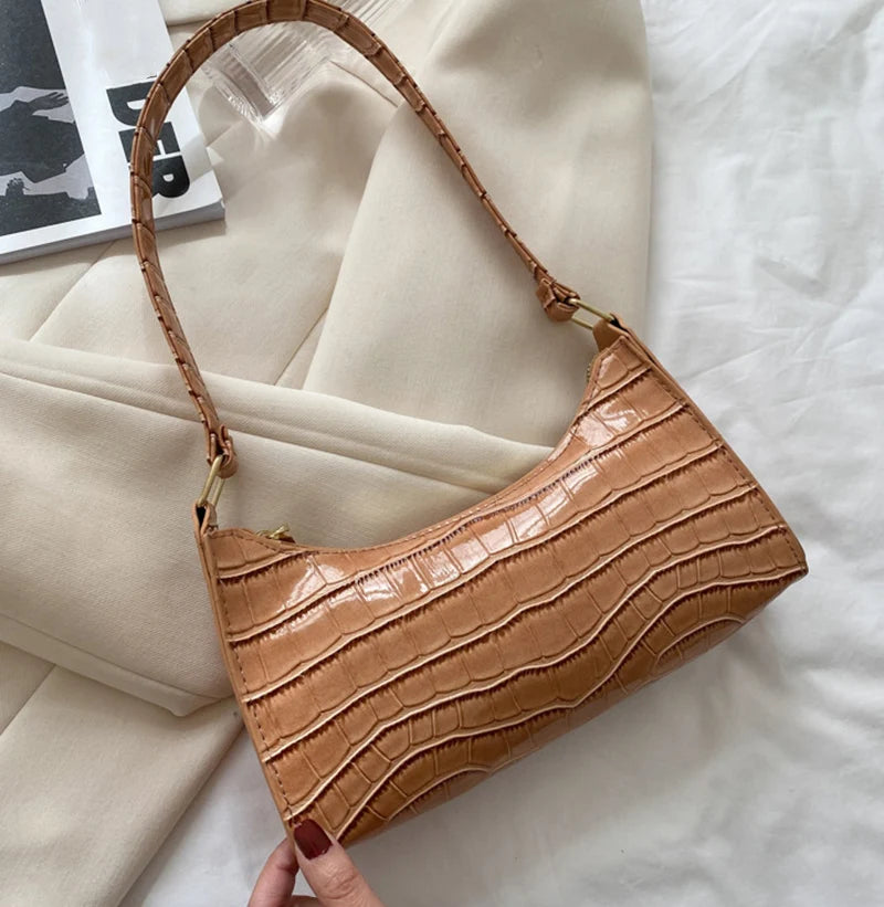 JORJI™ Alligator-Pattern PU Leather Armpit Handbag