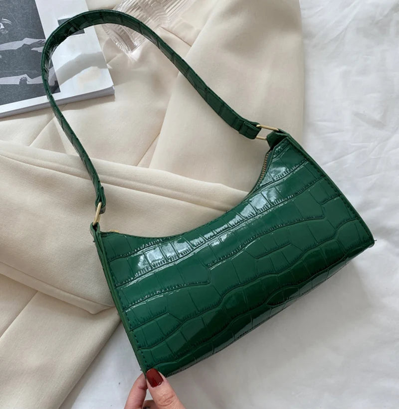 JORJI™ Alligator-Pattern PU Leather Armpit Handbag
