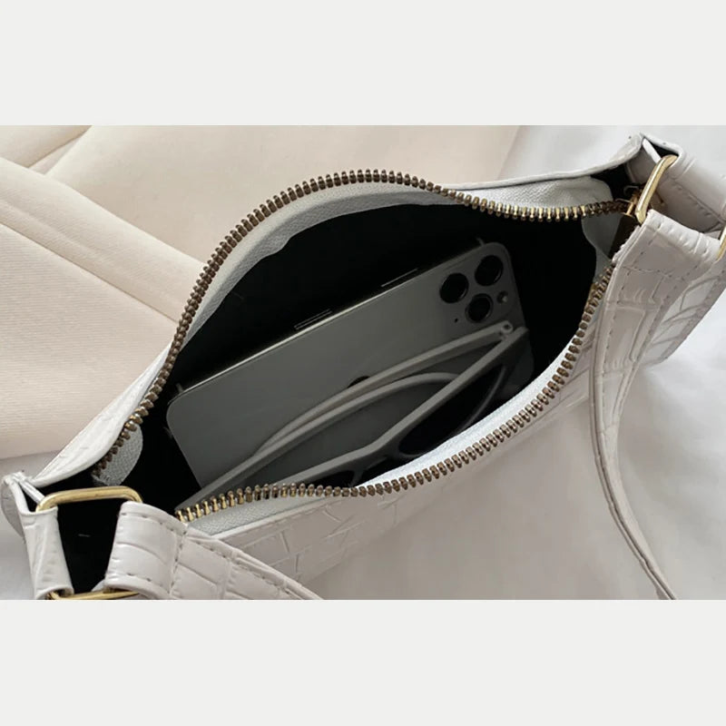 JORJI™ Alligator-Pattern PU Leather Armpit Handbag