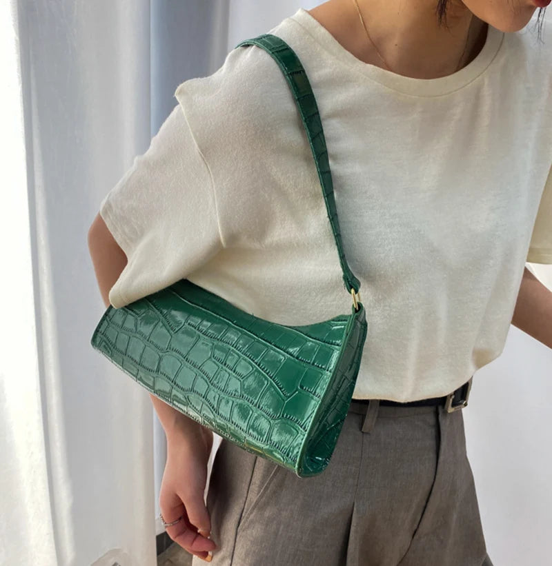 JORJI™ Alligator-Pattern PU Leather Armpit Handbag