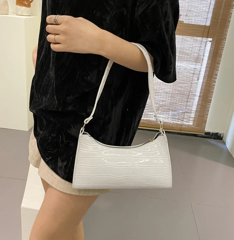 JORJI™ Alligator-Pattern PU Leather Armpit Handbag