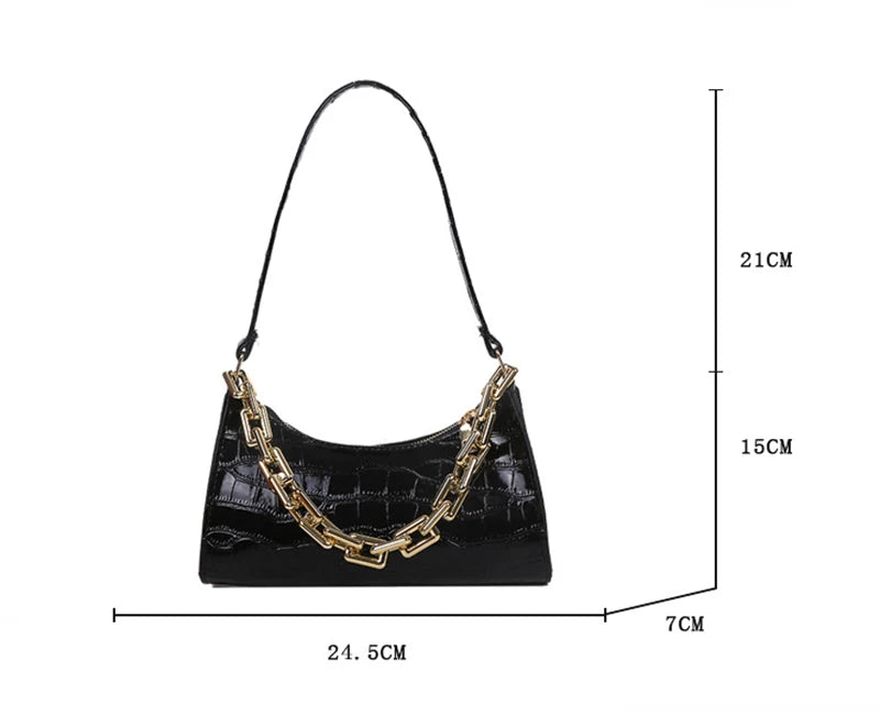 JORJI™ Alligator-Pattern PU Leather Armpit Handbag