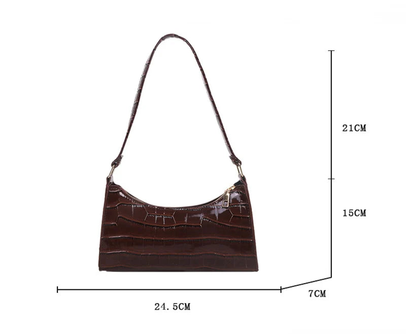 JORJI™ Alligator-Pattern PU Leather Armpit Handbag