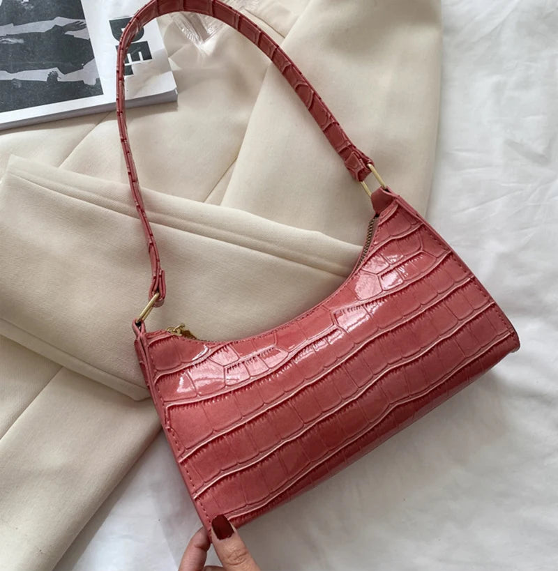JORJI™ Alligator-Pattern PU Leather Armpit Handbag