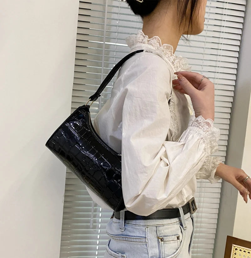 JORJI™ Alligator-Pattern PU Leather Armpit Handbag