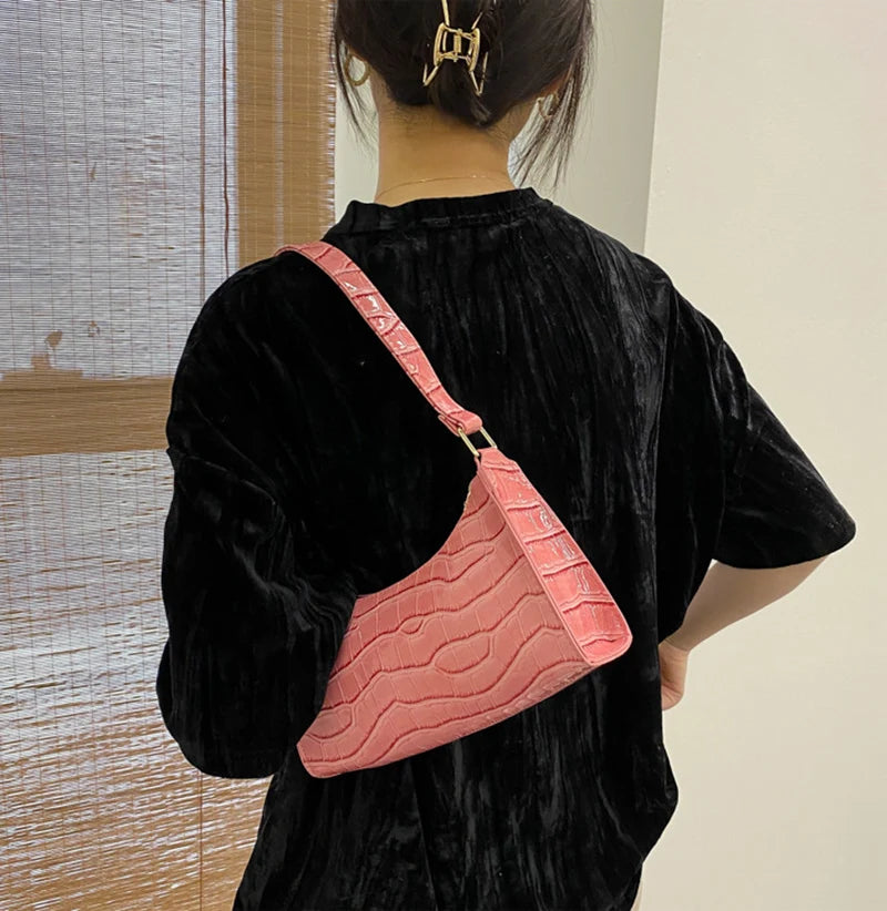 JORJI™ Alligator-Pattern PU Leather Armpit Handbag