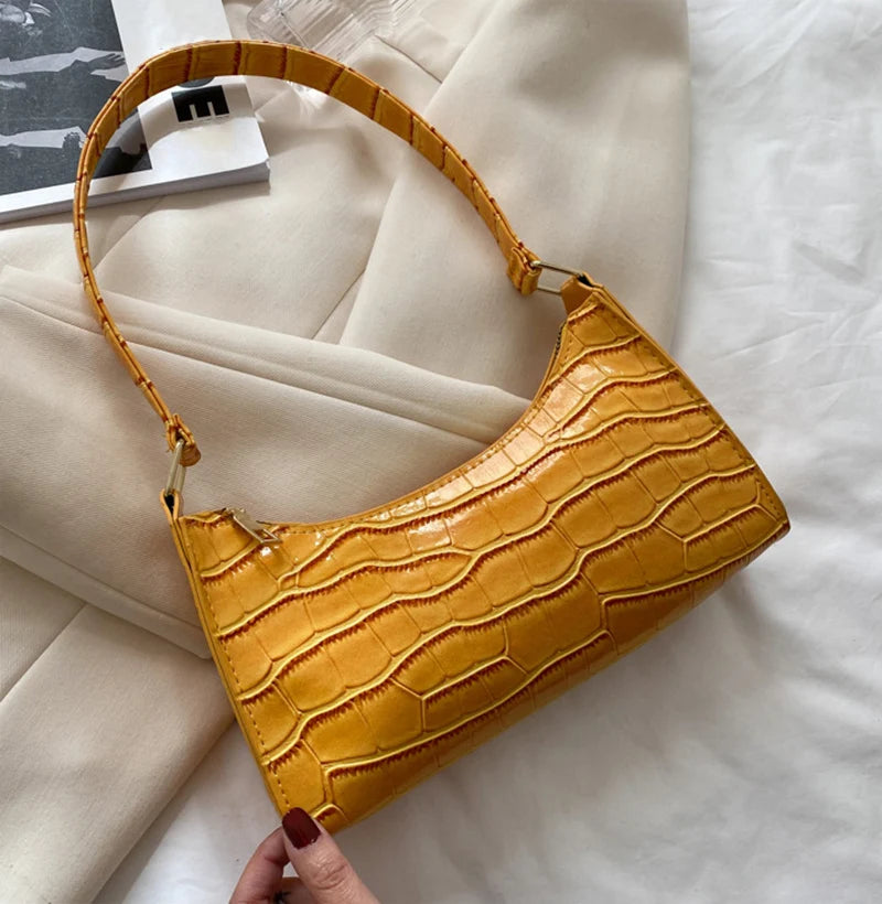 JORJI™ Alligator-Pattern PU Leather Armpit Handbag