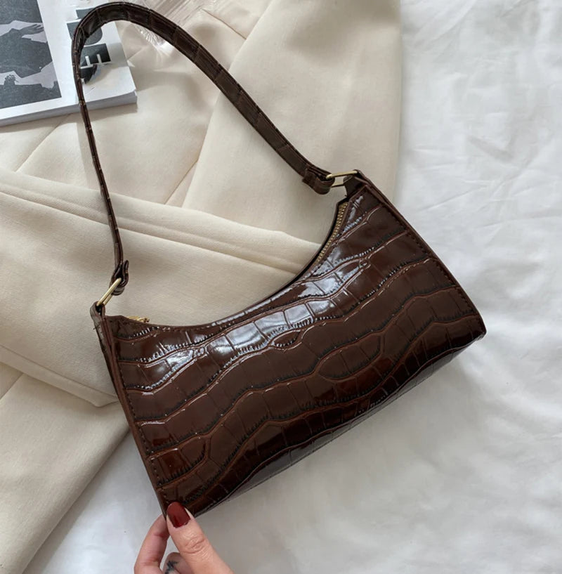 JORJI™ Alligator-Pattern PU Leather Armpit Handbag