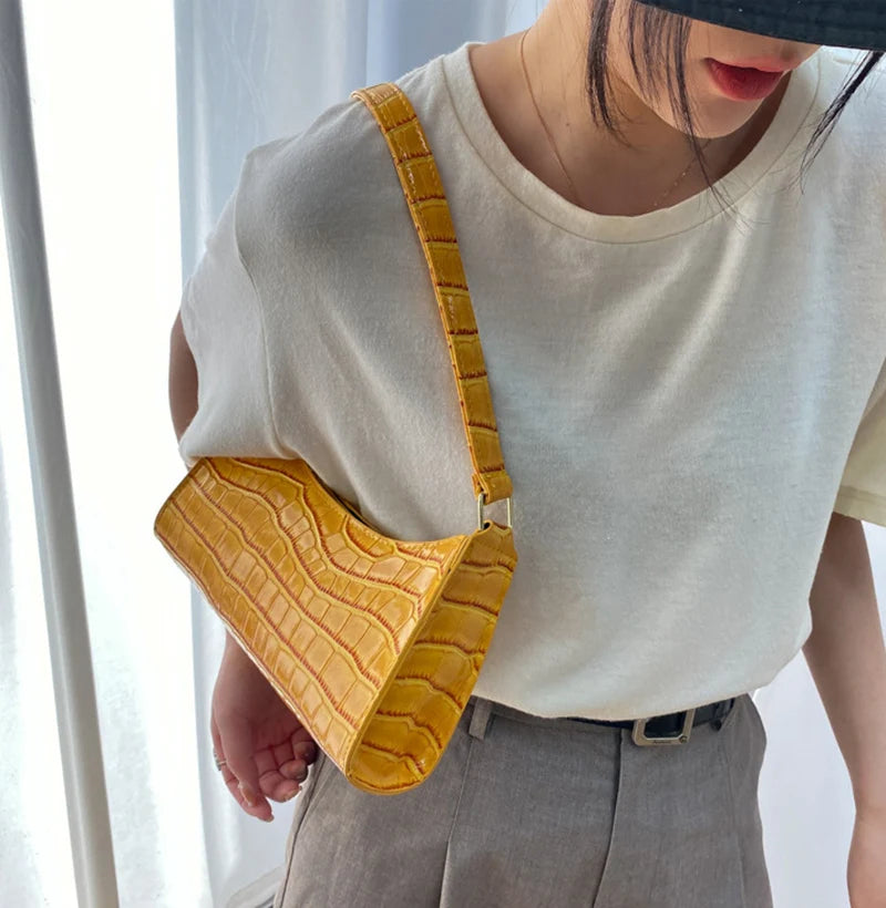 JORJI™ Alligator-Pattern PU Leather Armpit Handbag