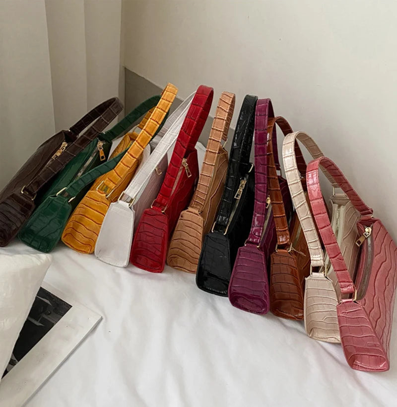 JORJI™ Alligator-Pattern PU Leather Armpit Handbag