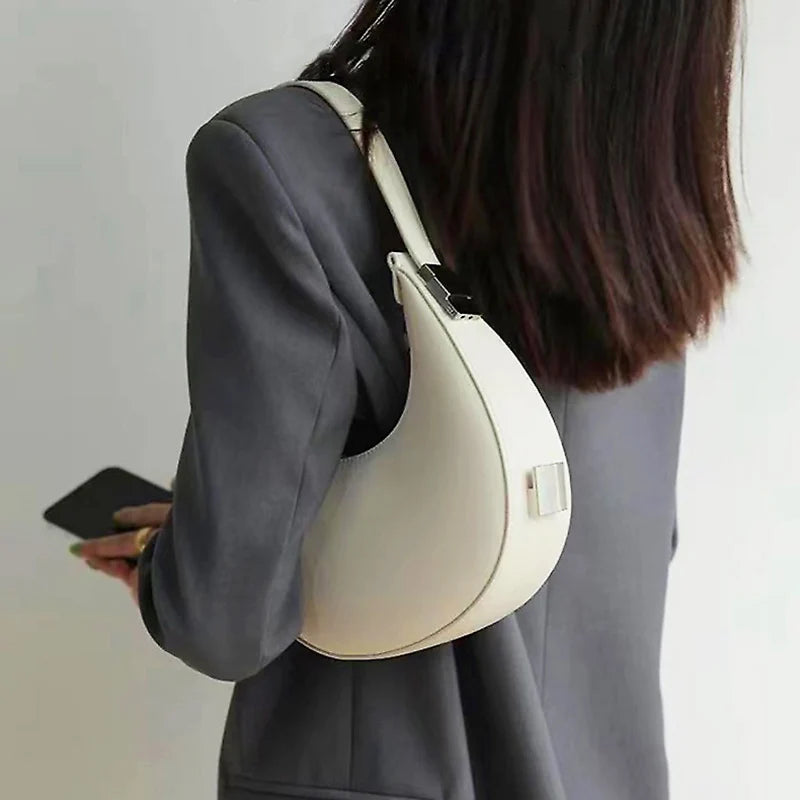 JORJI™ Luxe Crescent PU Leather Shoulder Bag
