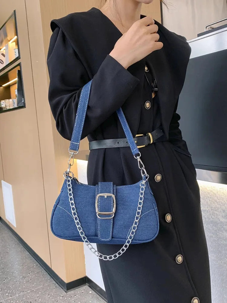 JORJI™ Mini Denim Canvas Crossbody Bag