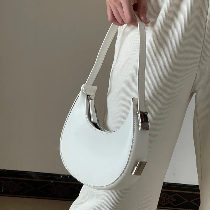 JORJI™ Luxe Crescent PU Leather Shoulder Bag