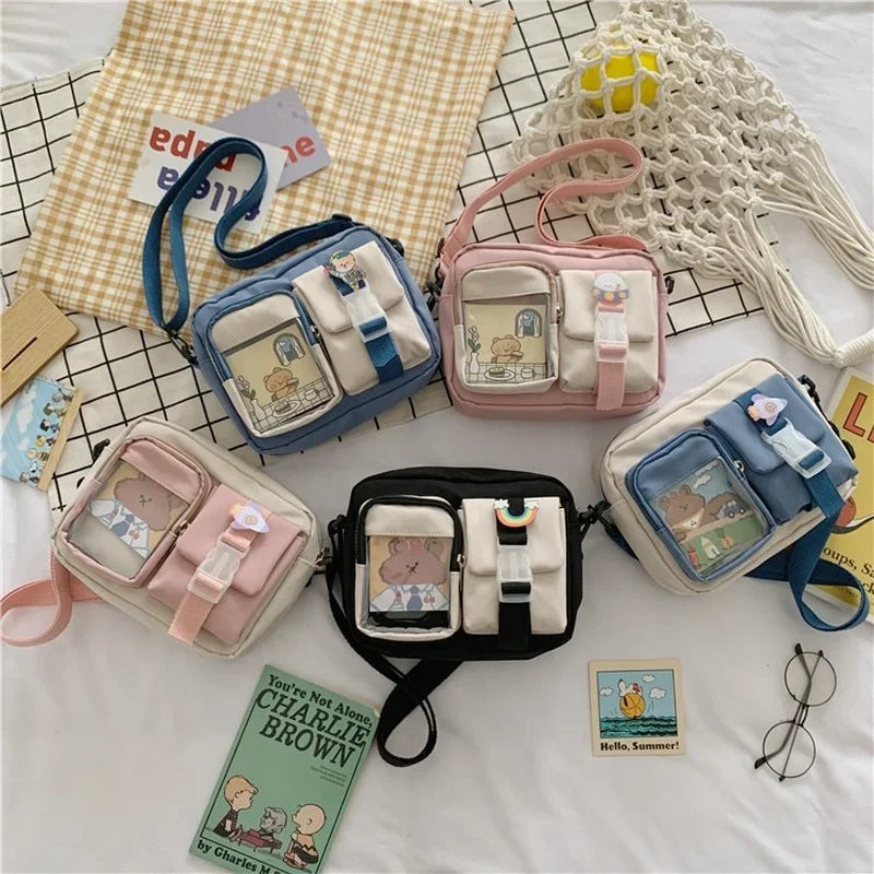 JORJI™ Japanese Style Kawaii Multipocket Transparent Crossbody Bag