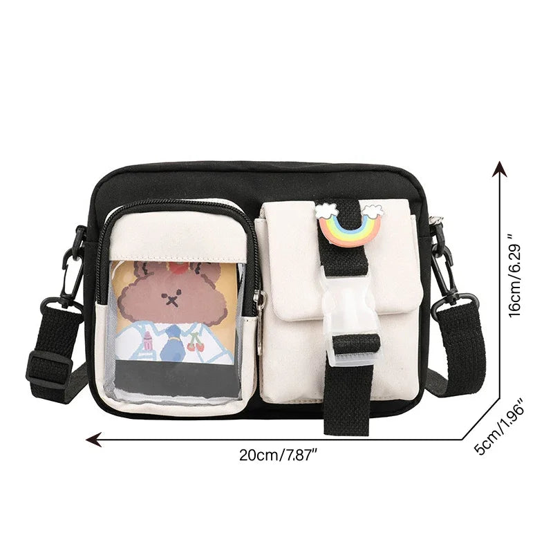 JORJI™ Japanese Style Kawaii Multipocket Transparent Crossbody Bag