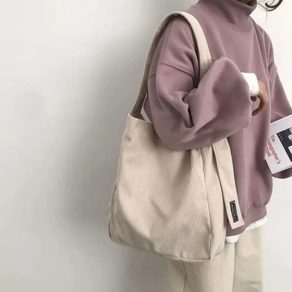 JORJI™ Corduroy Chic Large Tote Shoulder Bag