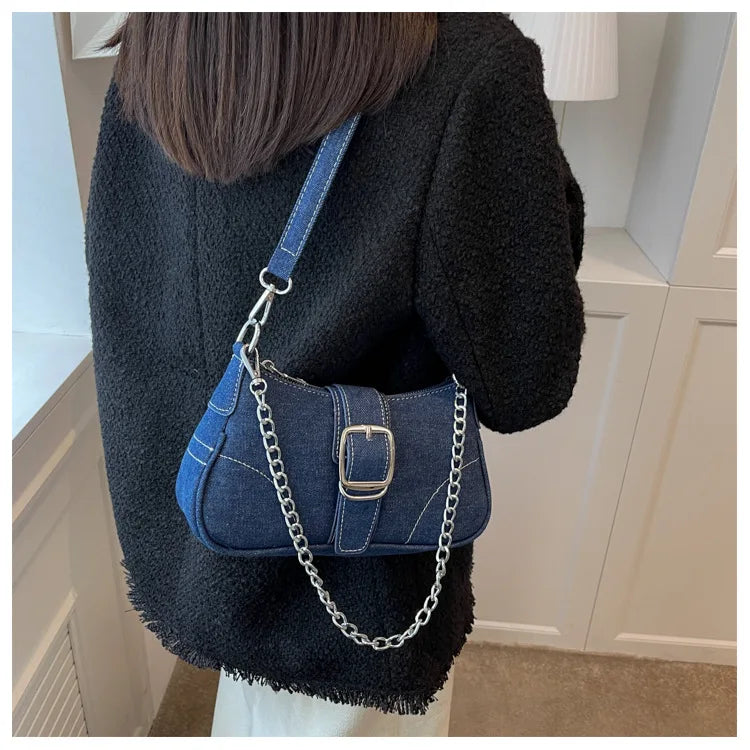 JORJI™ Mini Denim Canvas Crossbody Bag