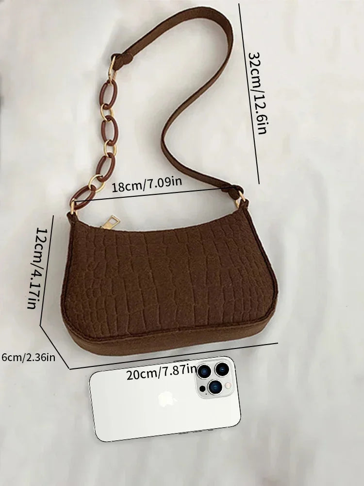 JORJI™ WoolStone Korean Square Shoulder Bag