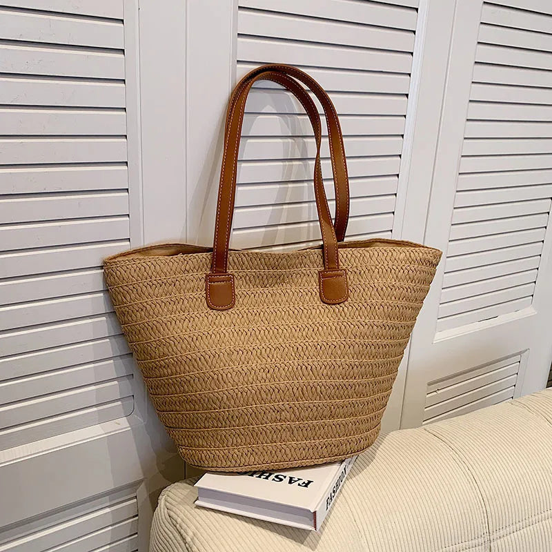 JORJI™ Women's Luxury Straw Woven Beach Tote