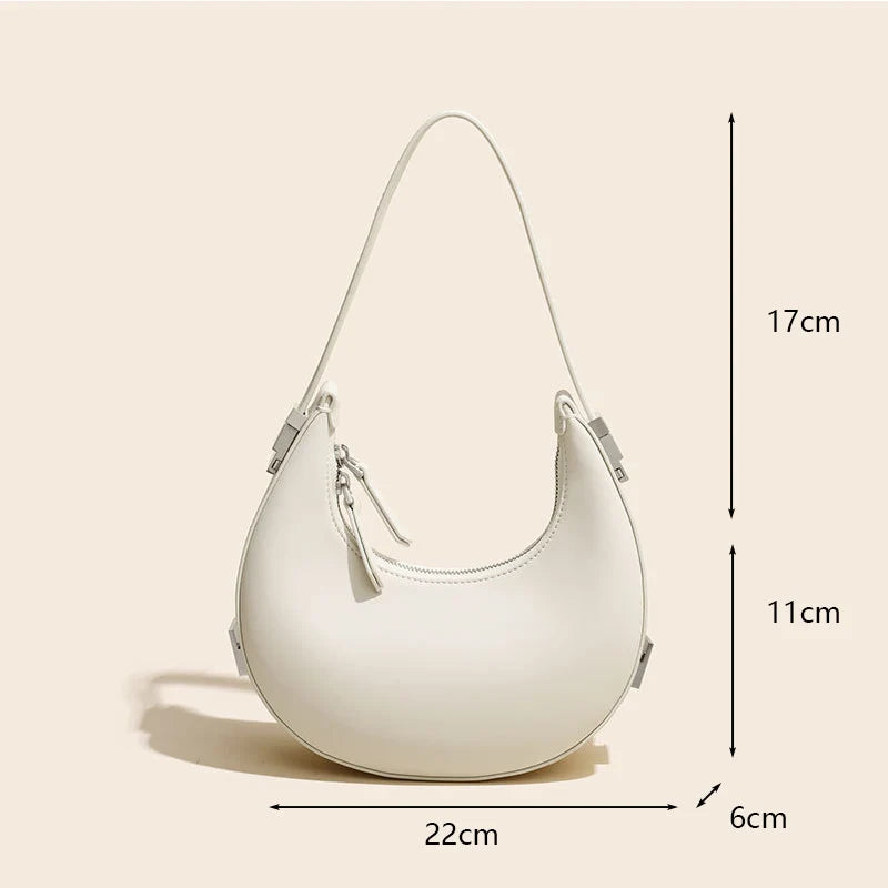 JORJI™ Luxe Crescent PU Leather Shoulder Bag