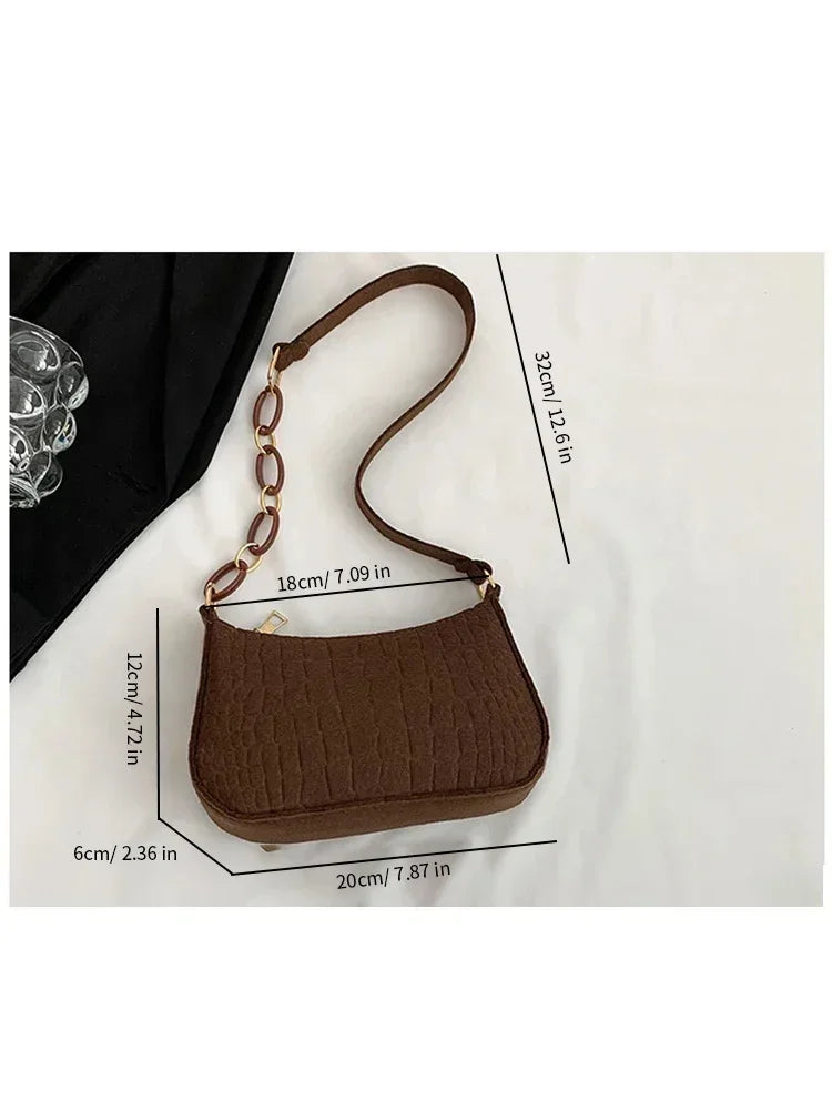 JORJI™ WoolStone Korean Square Shoulder Bag
