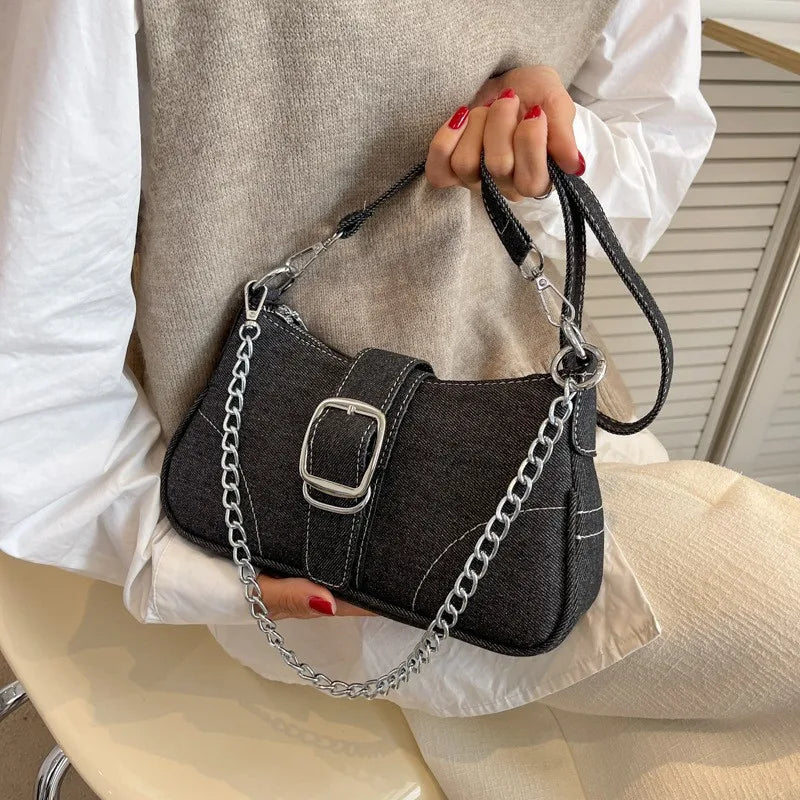 JORJI™ Mini Denim Canvas Crossbody Bag