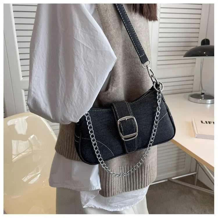 JORJI™ Mini Denim Canvas Crossbody Bag