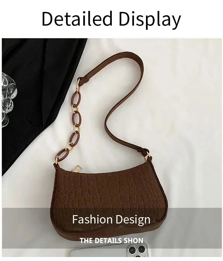 JORJI™ WoolStone Korean Square Shoulder Bag