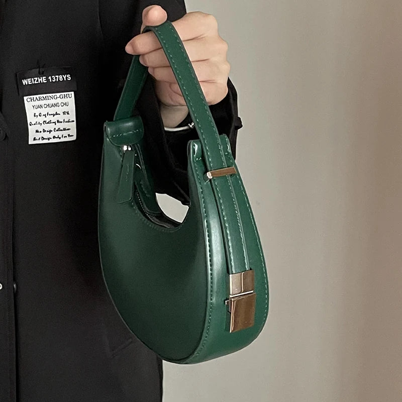 JORJI™ Luxe Crescent PU Leather Shoulder Bag