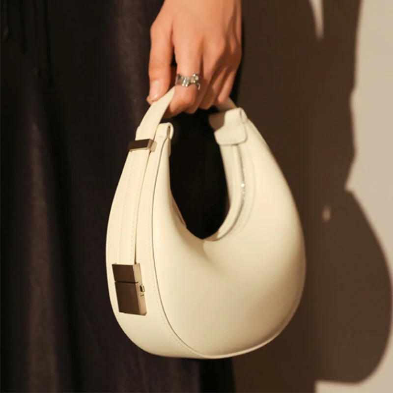 JORJI™ Luxe Crescent PU Leather Shoulder Bag