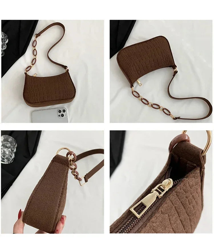 JORJI™ WoolStone Korean Square Shoulder Bag