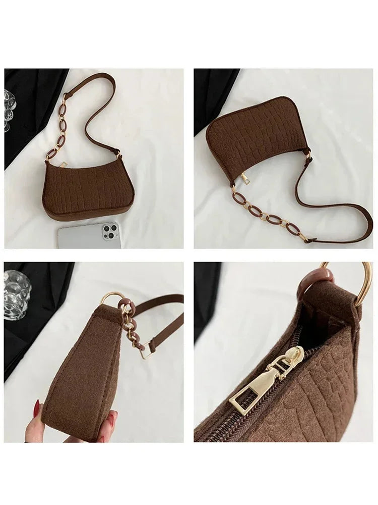JORJI™ WoolStone Korean Square Shoulder Bag