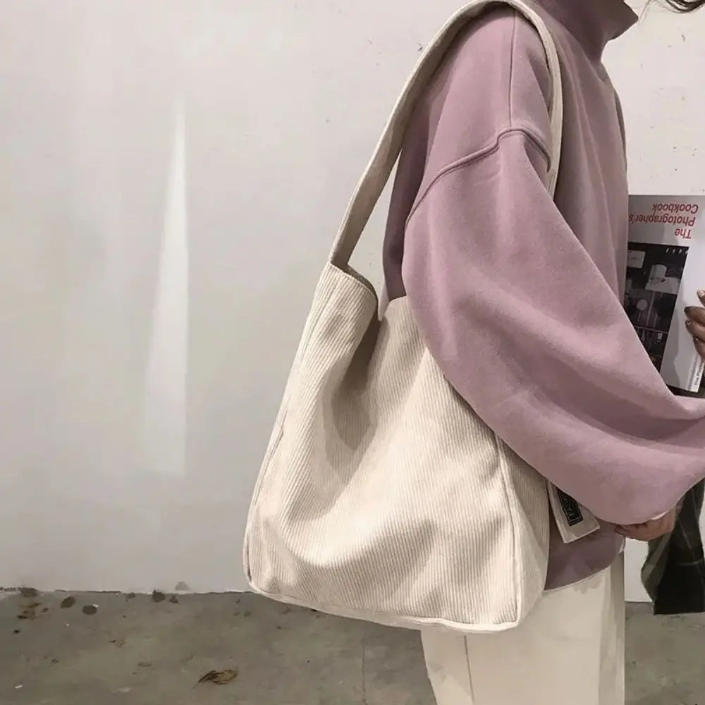 JORJI™ Corduroy Chic Large Tote Shoulder Bag